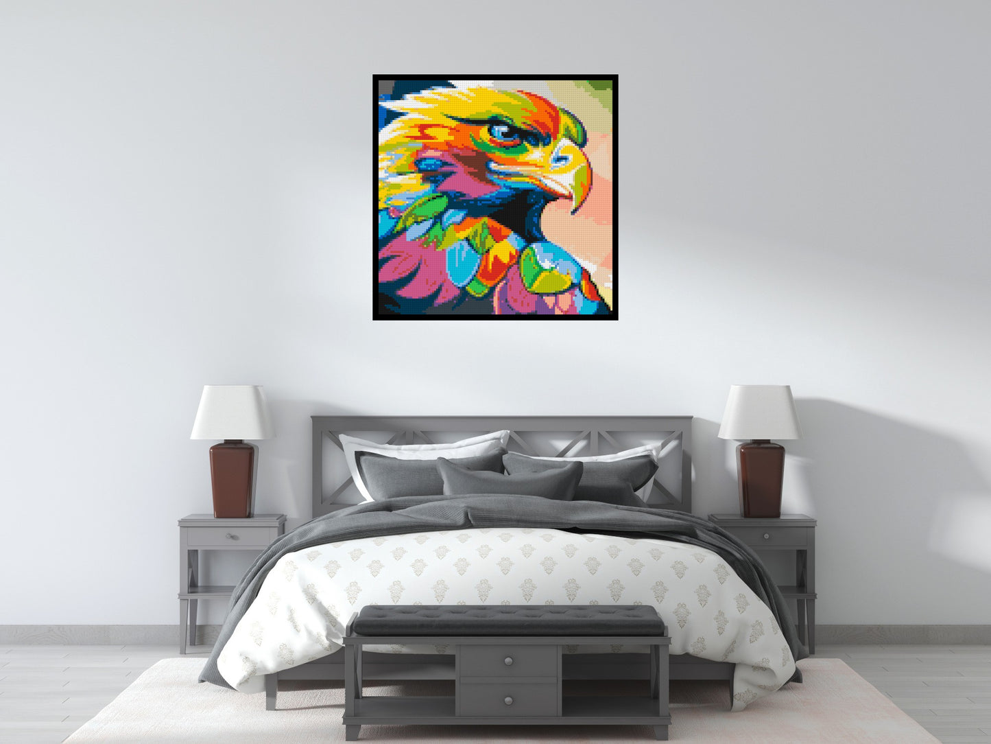 Eagle Colourful Pop Art - Brick Art Mosaic Kit 5x5 large