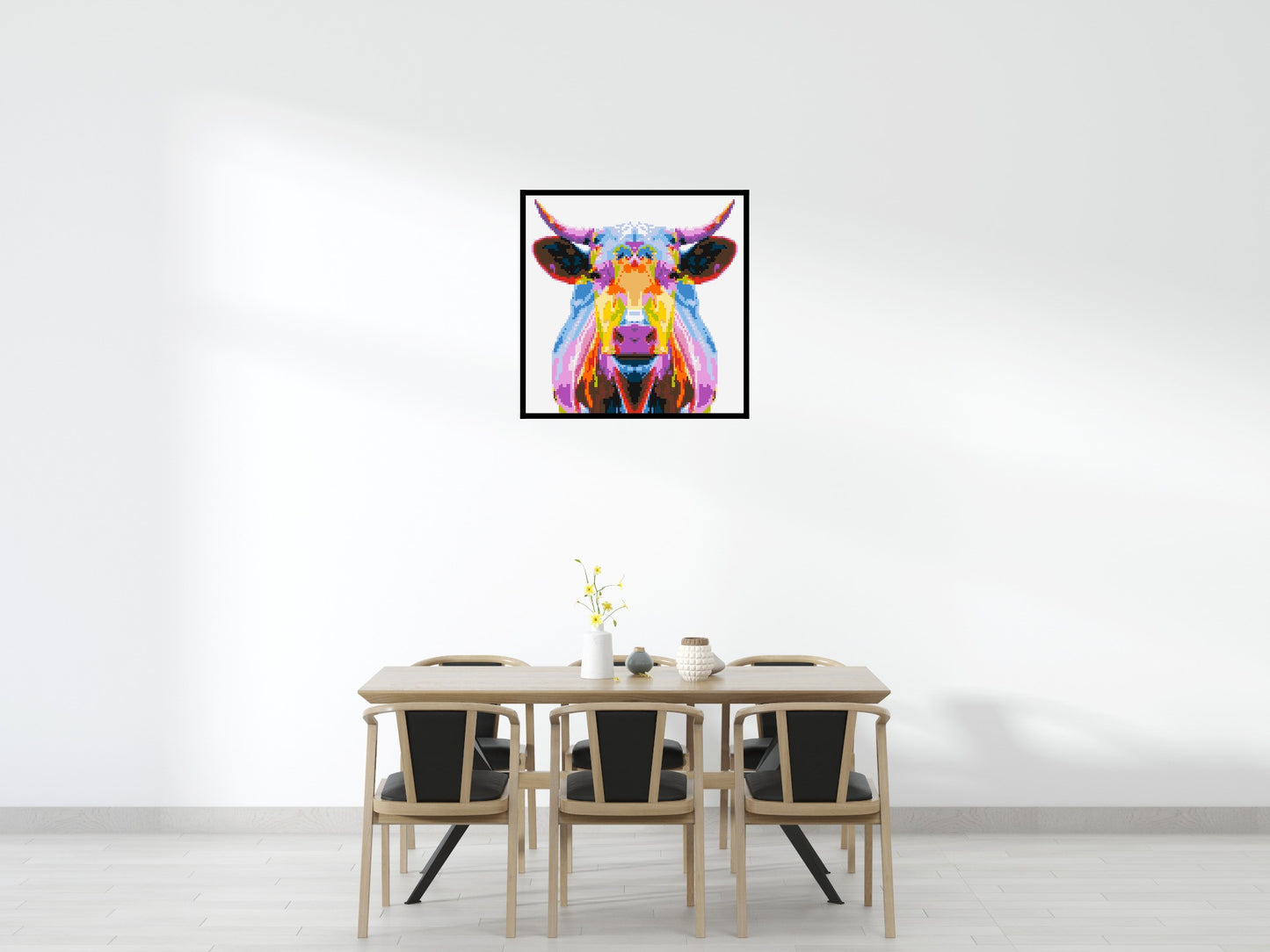 Cow Colourful Pop Art - Brick Art Mosaic Kit 5x5 large