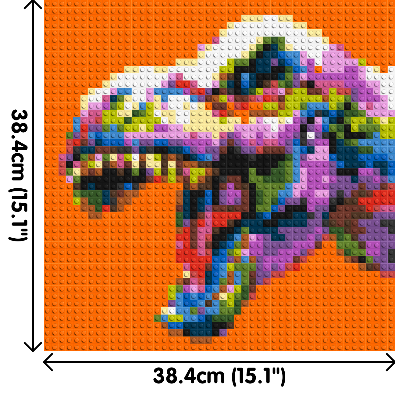 Dinosaur Colourful Pop Art - Brick Art Mosaic Kit 2x2 large