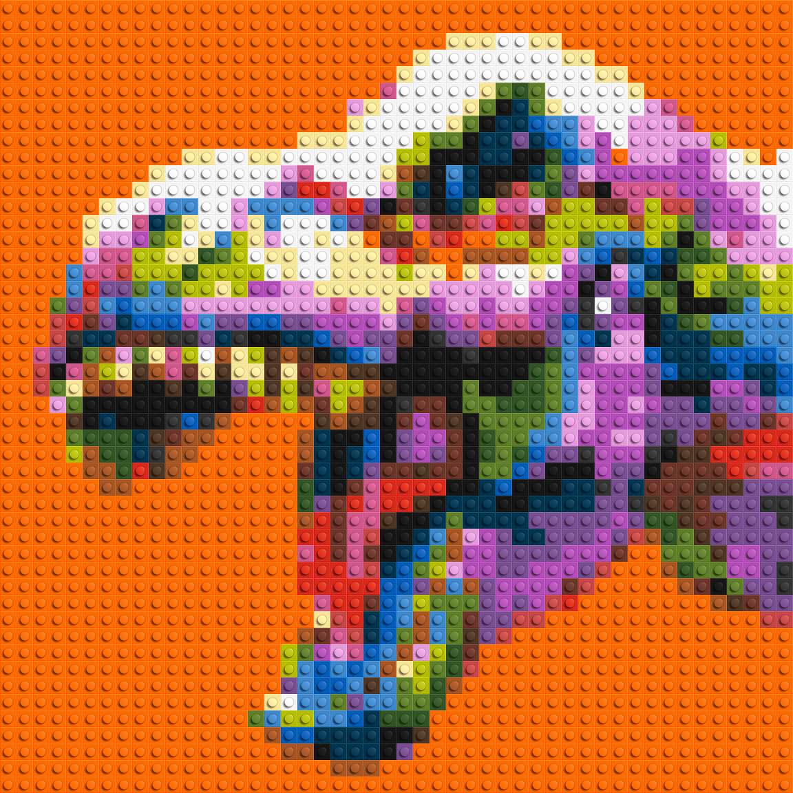Dinosaur Colourful Pop Art - Brick Art Mosaic Kit 2x2 large