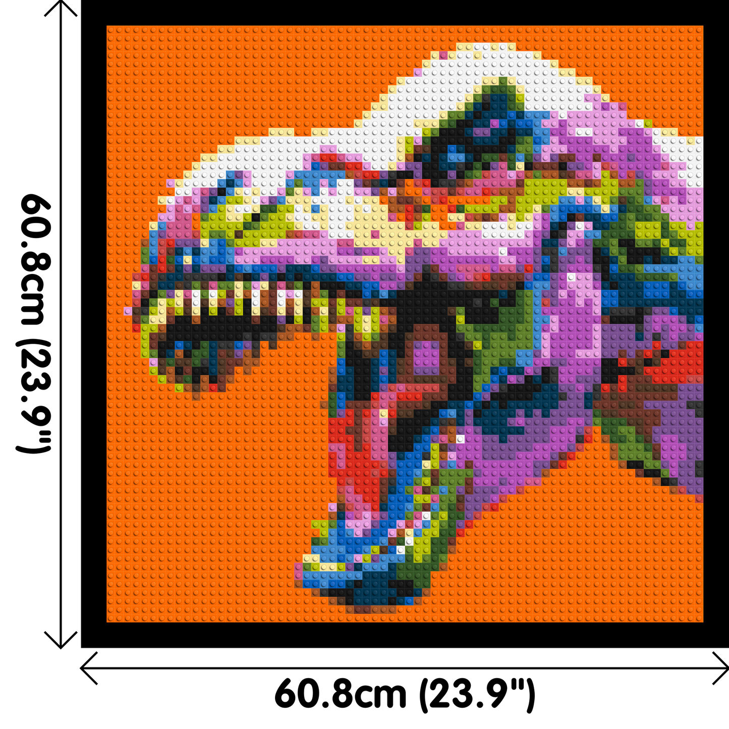 Dinosaur Colourful Pop Art - Brick Art Mosaic Kit 3x3 large