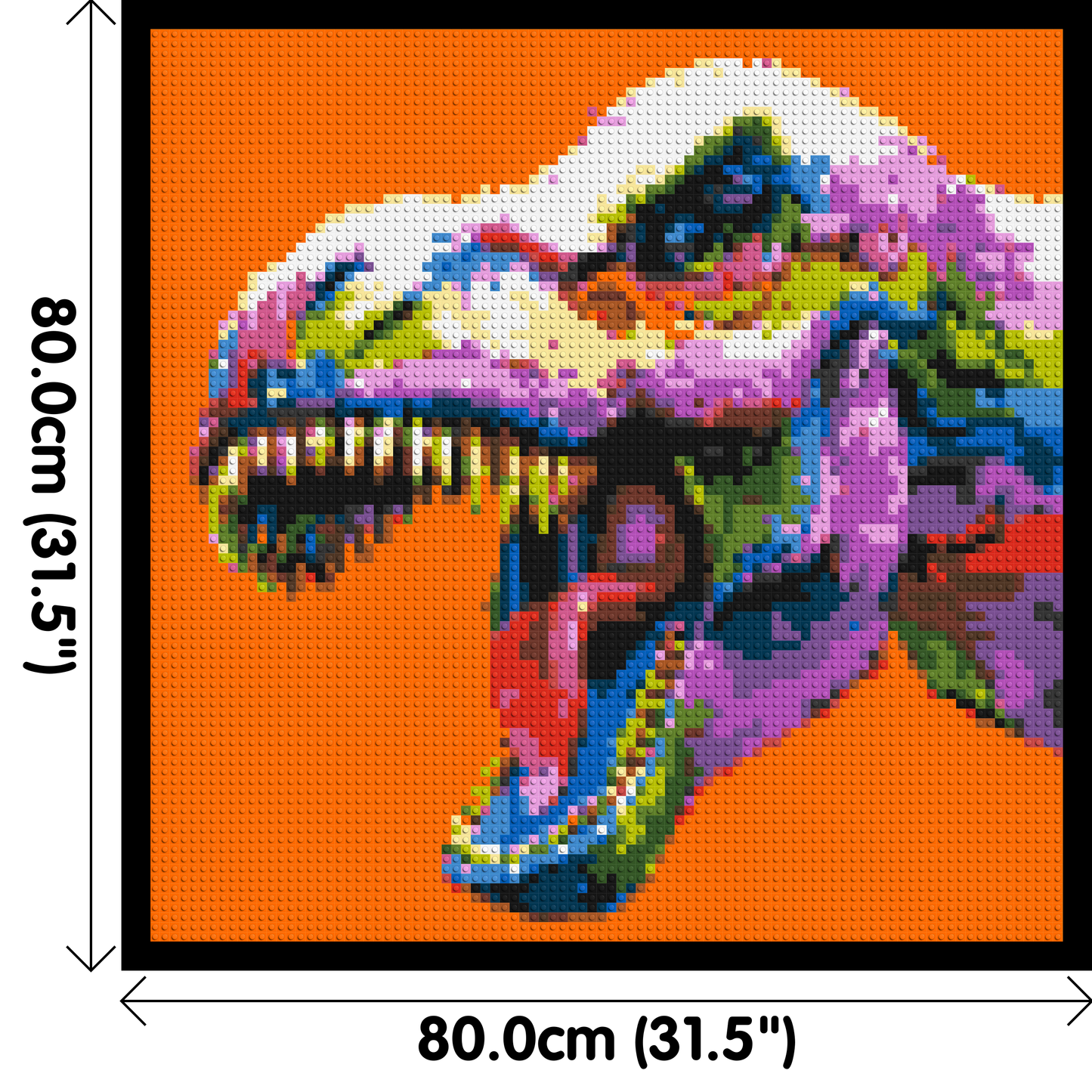 Dinosaur Colourful Pop Art - Brick Art Mosaic Kit 4x4 large