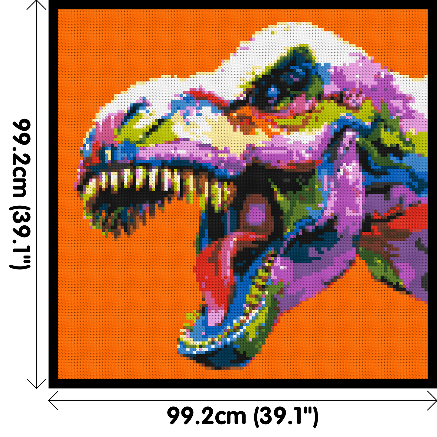 Dinosaur Colourful Pop Art - Brick Art Mosaic Kit 5x5 large