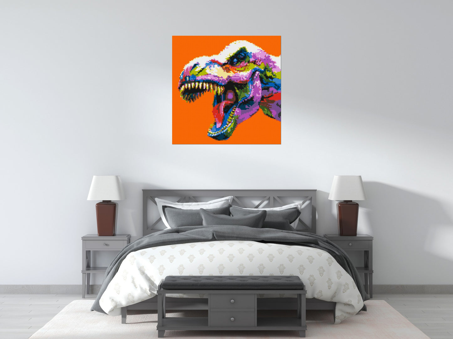 Dinosaur Colourful Pop Art - Brick Art Mosaic Kit 5x5 large