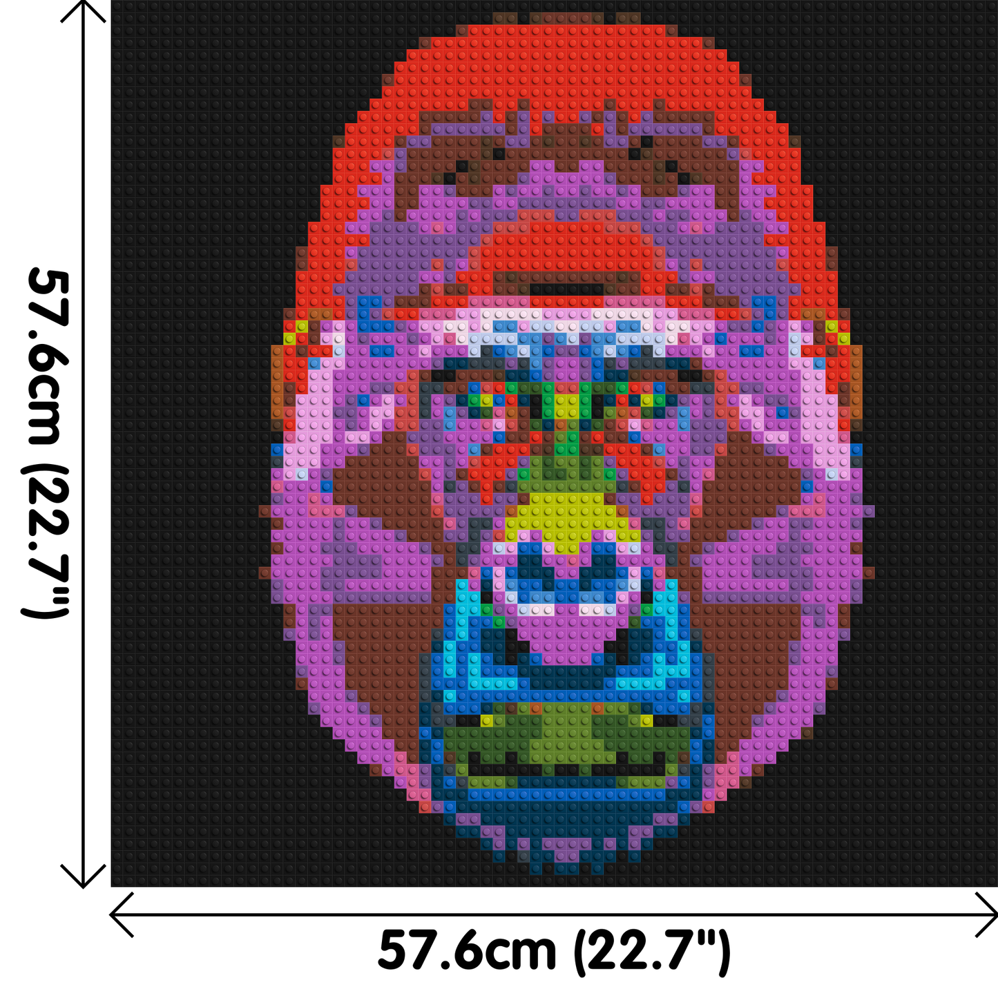 Gorilla Colourful Pop Art - Brick Art Mosaic Kit 3x3 large