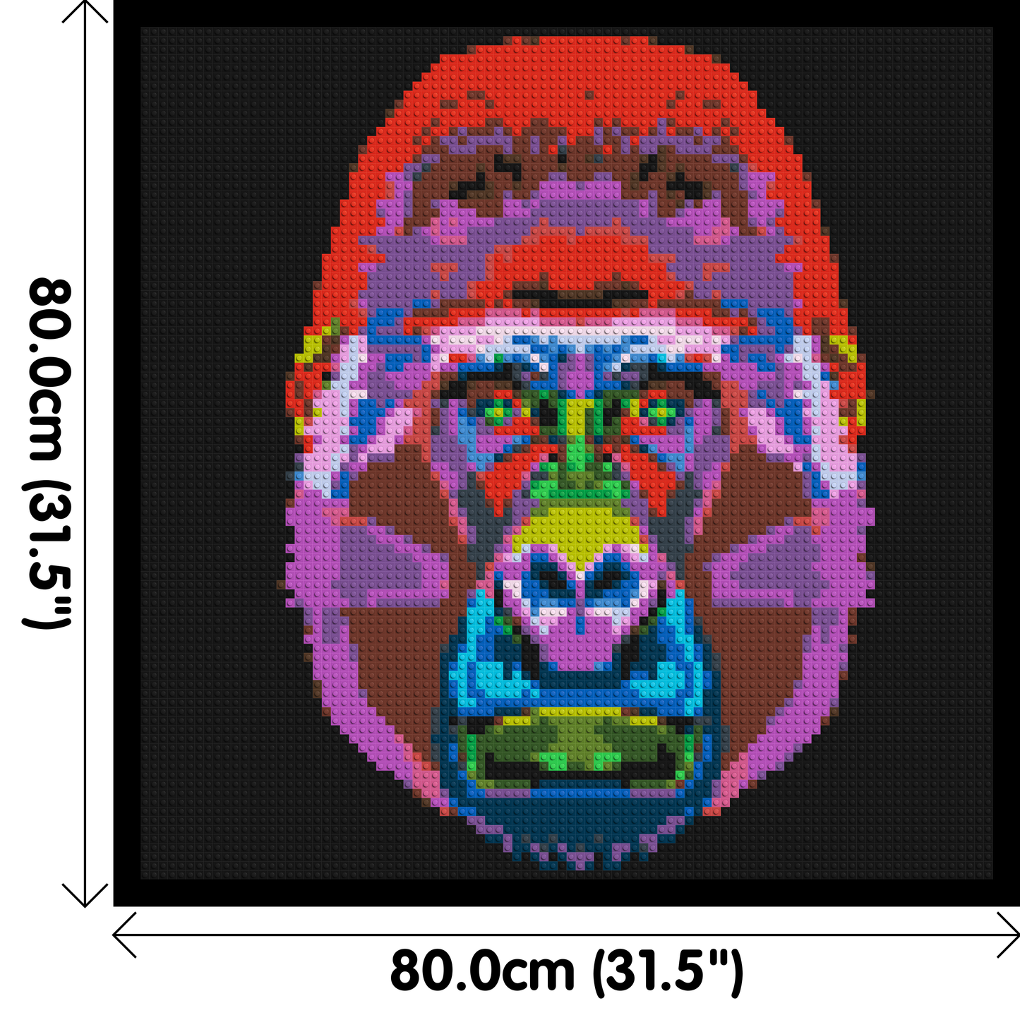 Gorilla Colourful Pop Art - Brick Art Mosaic Kit 4x4 large