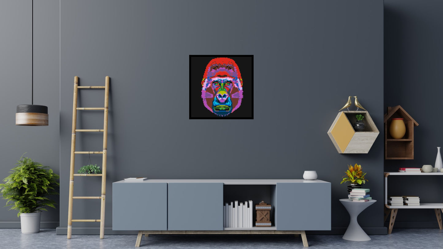 Gorilla Colourful Pop Art - Brick Art Mosaic Kit 4x4 large