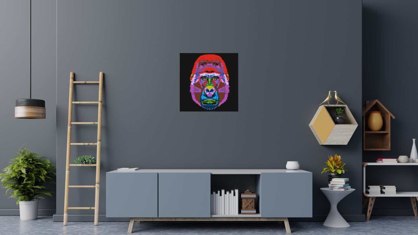 Gorilla Colourful Pop Art - Brick Art Mosaic Kit 4x4 large