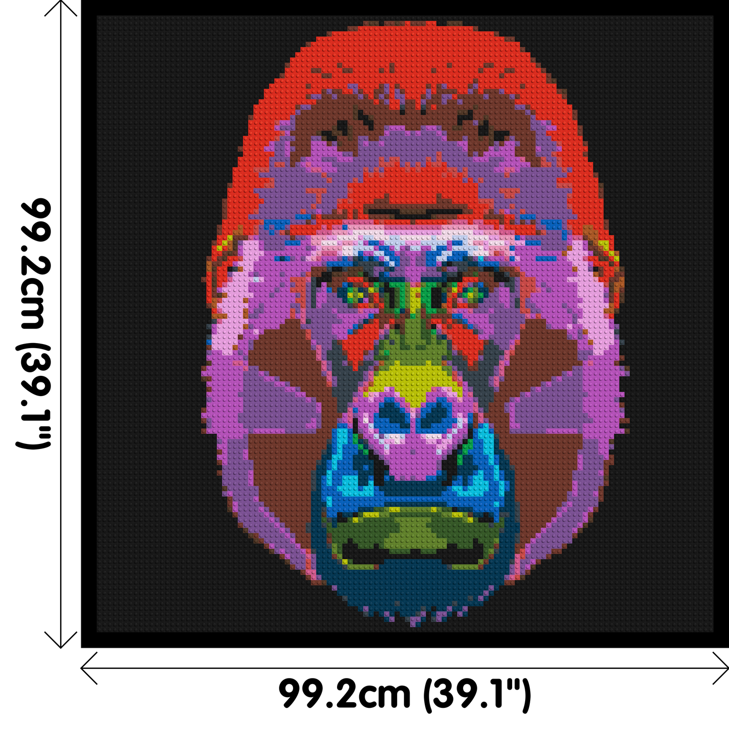 Gorilla Colourful Pop Art - Brick Art Mosaic Kit 5x5 large