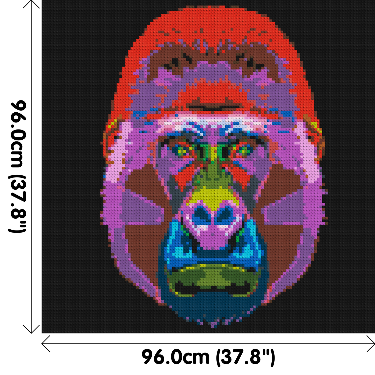 Gorilla Colourful Pop Art - Brick Art Mosaic Kit 5x5 large