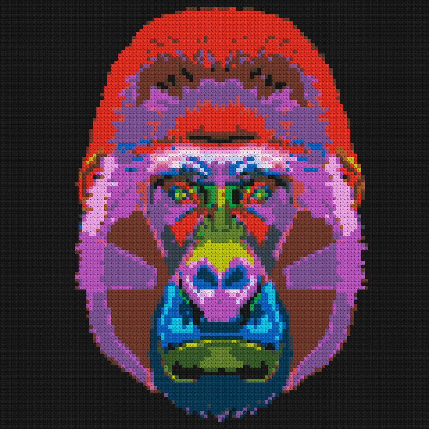 Gorilla Colourful Pop Art - Brick Art Mosaic Kit 5x5 large
