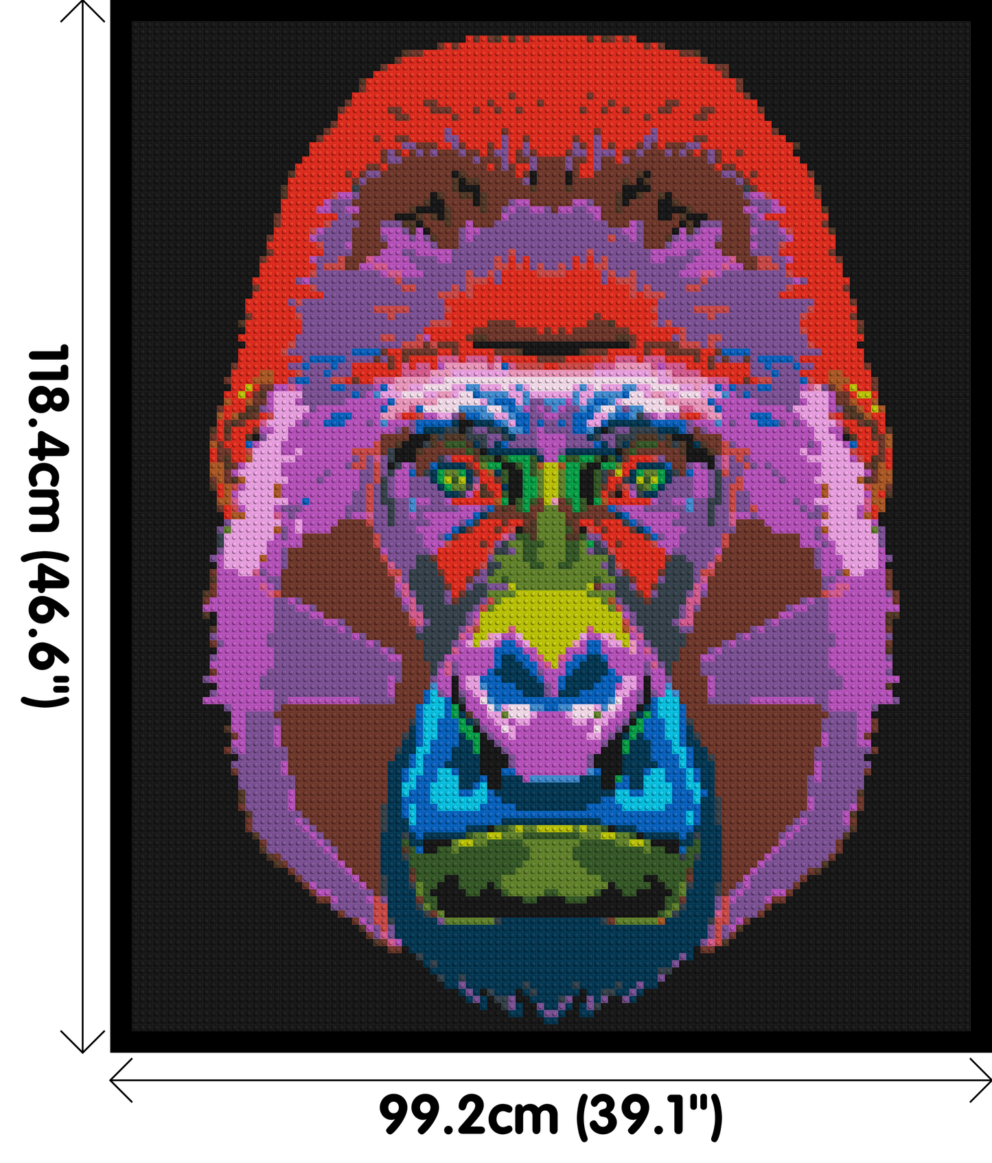 Gorilla Colourful Pop Art - Brick Art Mosaic Kit 5x6 large