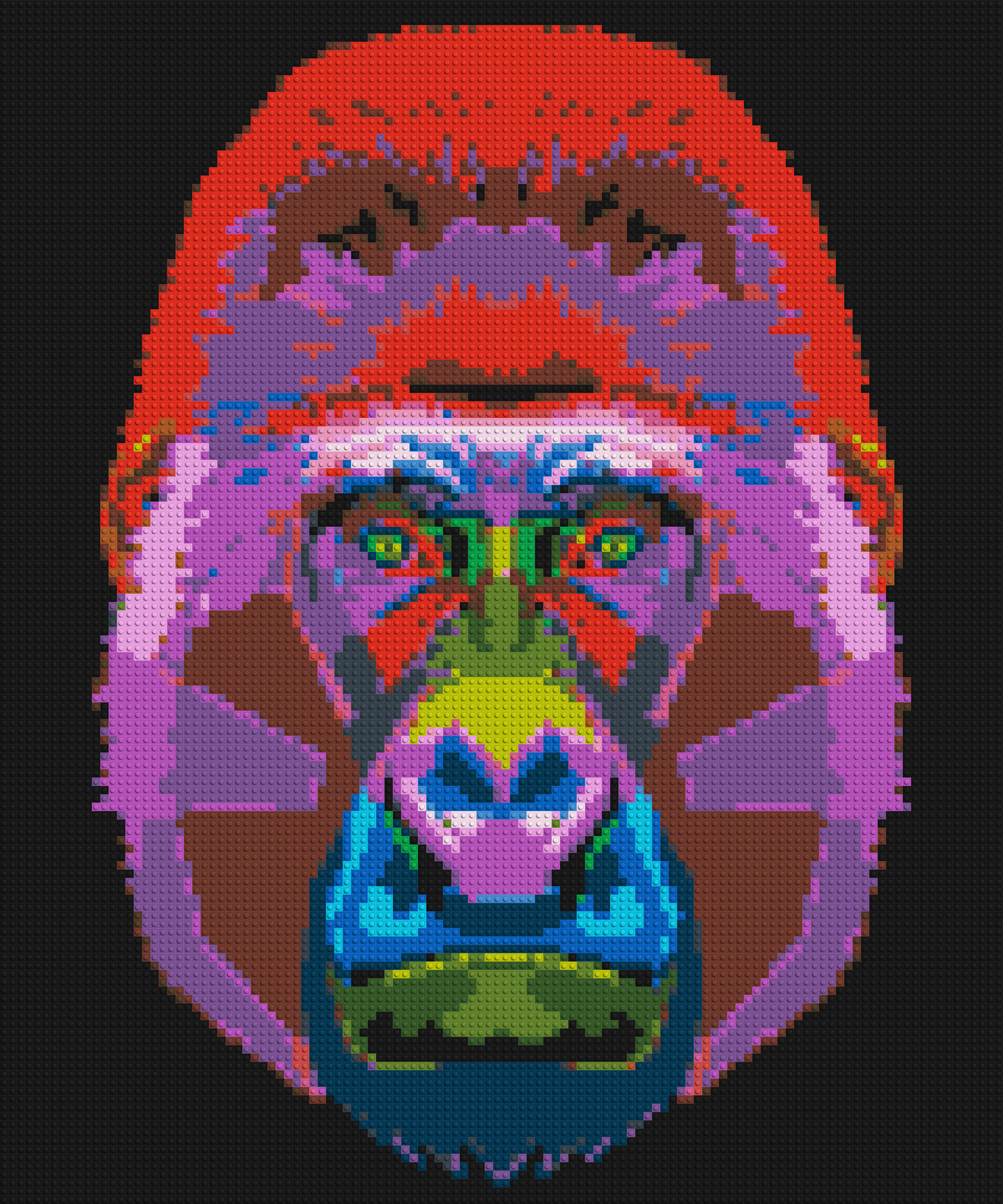 Gorilla Colourful Pop Art - Brick Art Mosaic Kit 5x6 large