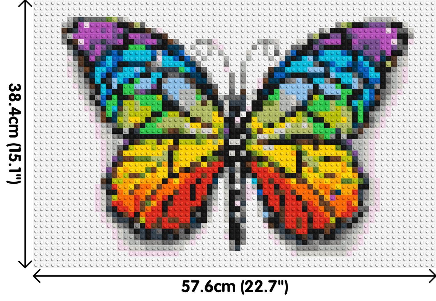 Butterfly Colourful Pop Art - Brick Art Mosaic Kit 3x2 large