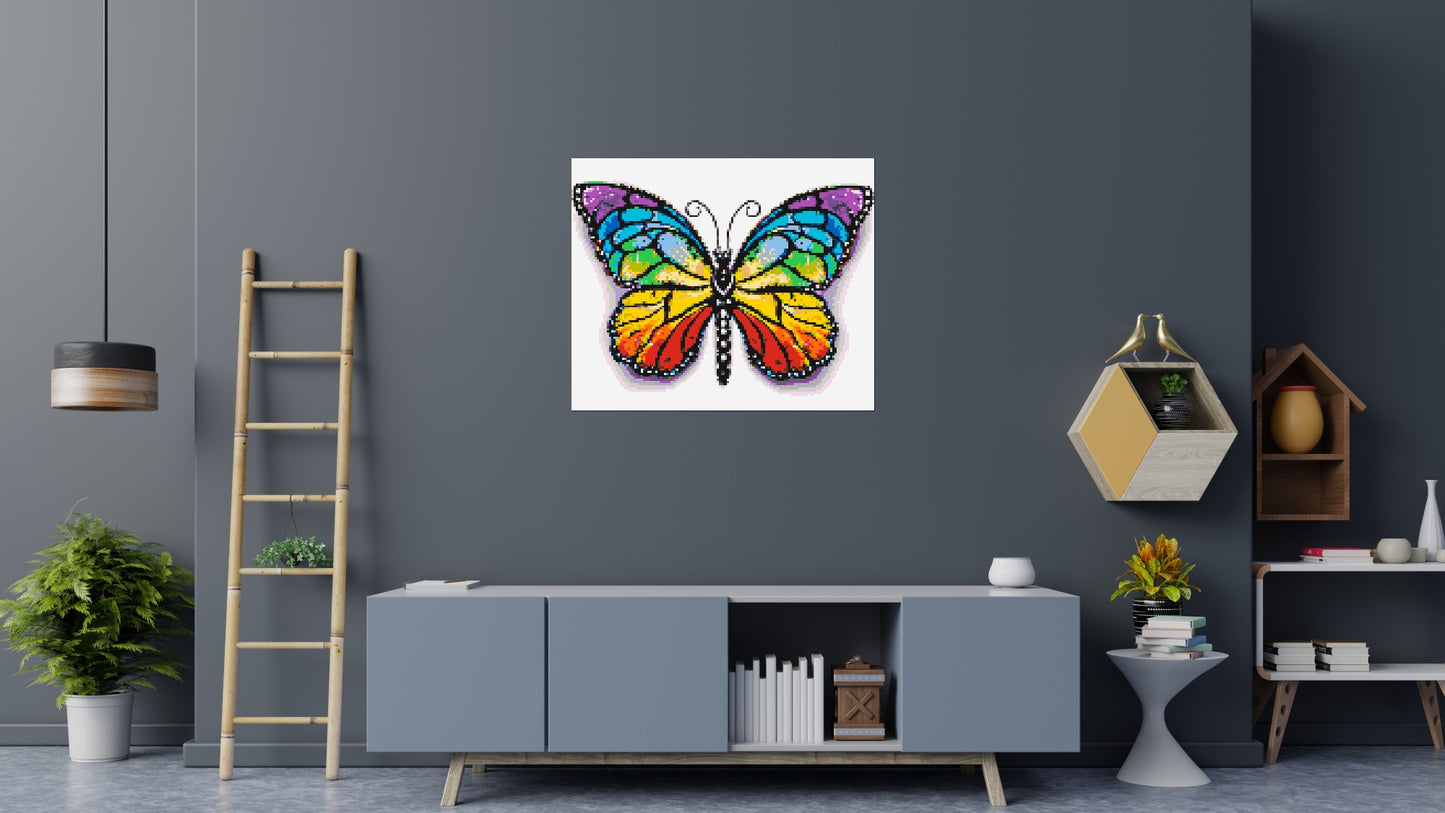 Butterfly Colourful Pop Art - Brick Art Mosaic Kit 6x5 large