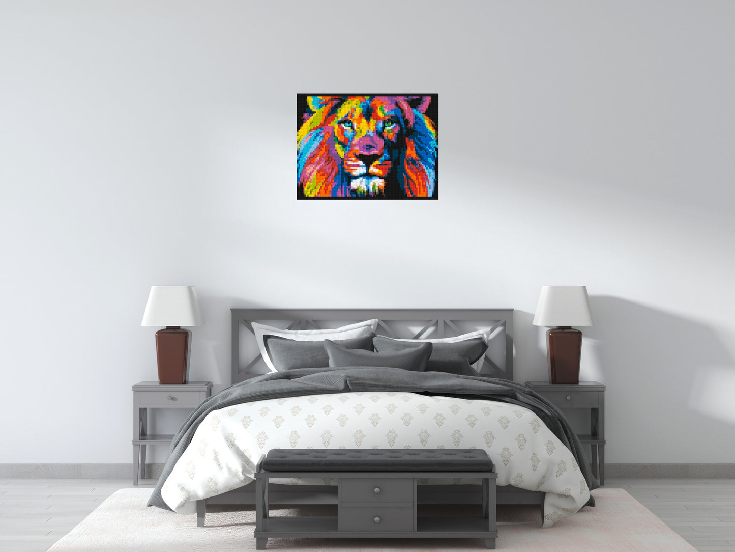 Lion Colourful Pop Art - Brick Art Mosaic Kit 4x3 large