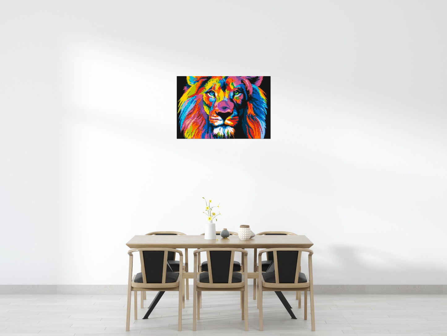 Lion Colourful Pop Art - Brick Art Mosaic Kit 6x4 large