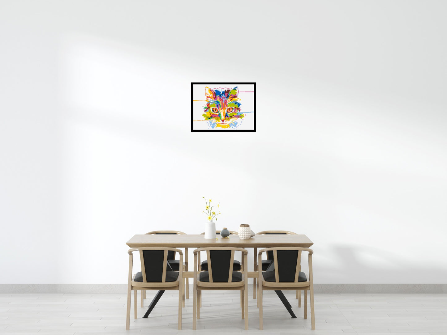 Abstract Cat Colourful Pop Art - Brick Art Mosaic Kit 4x3 large