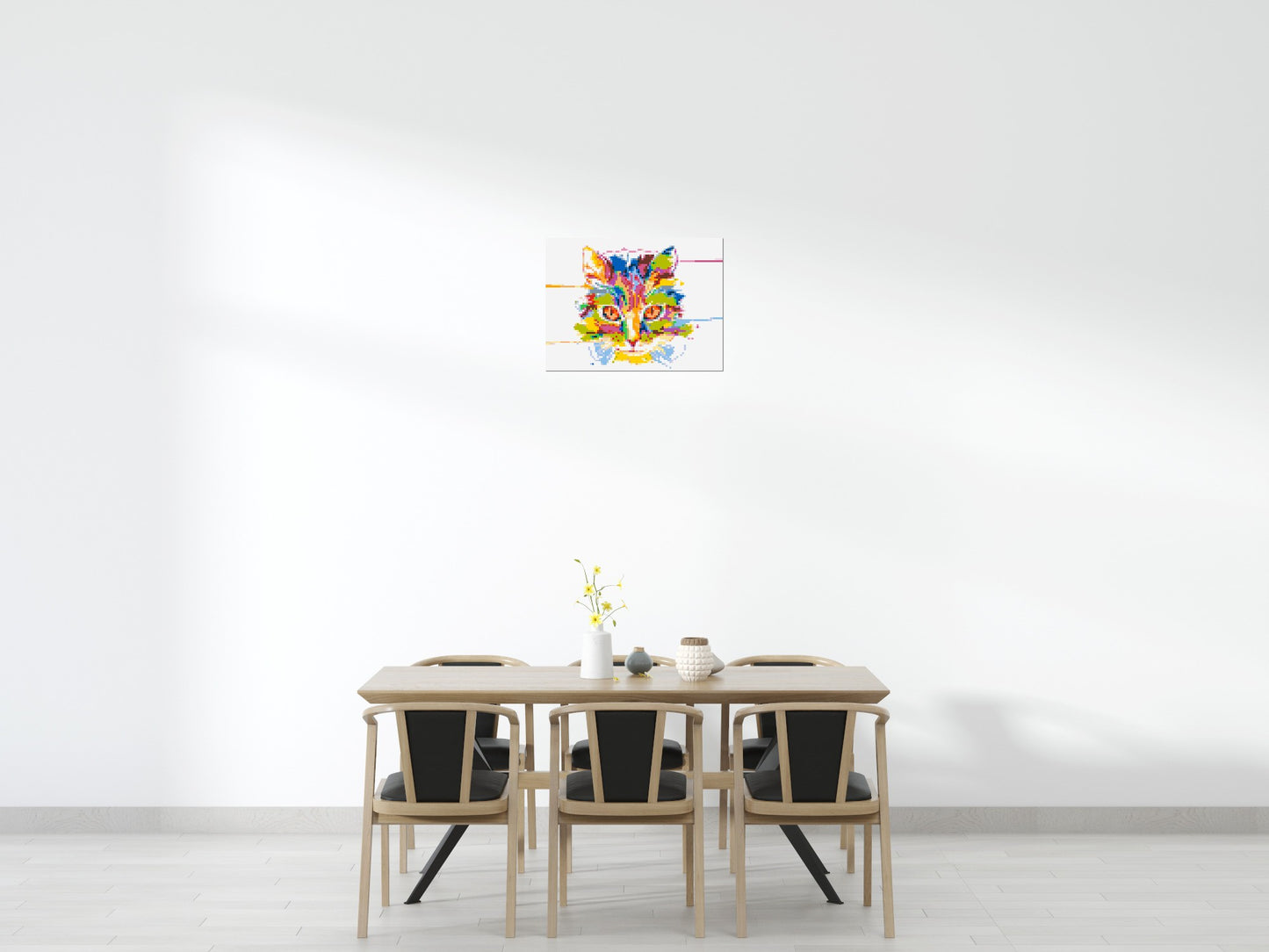 Abstract Cat Colourful Pop Art - Brick Art Mosaic Kit 4x3 large
