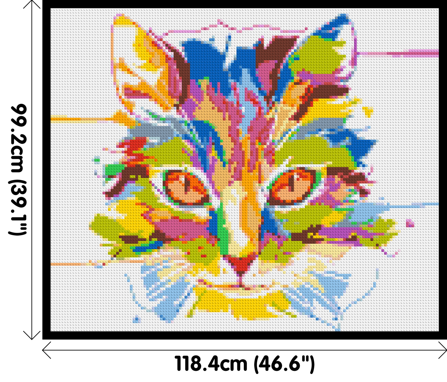 Abstract Cat Colourful Pop Art - Brick Art Mosaic Kit 6x5 large