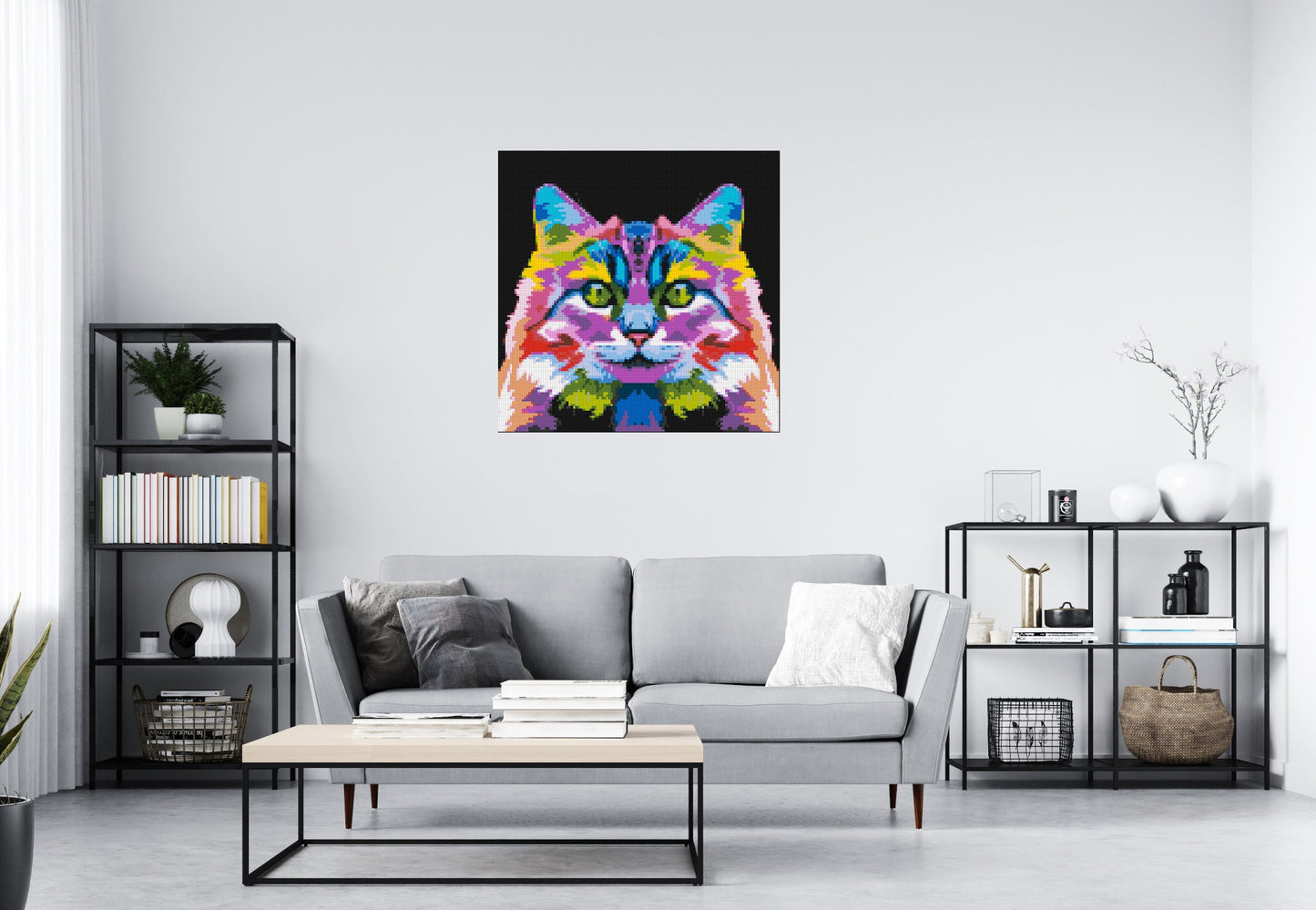 Cat #2 Colourful Pop Art - Brick Art Mosaic Kit 5x5 large