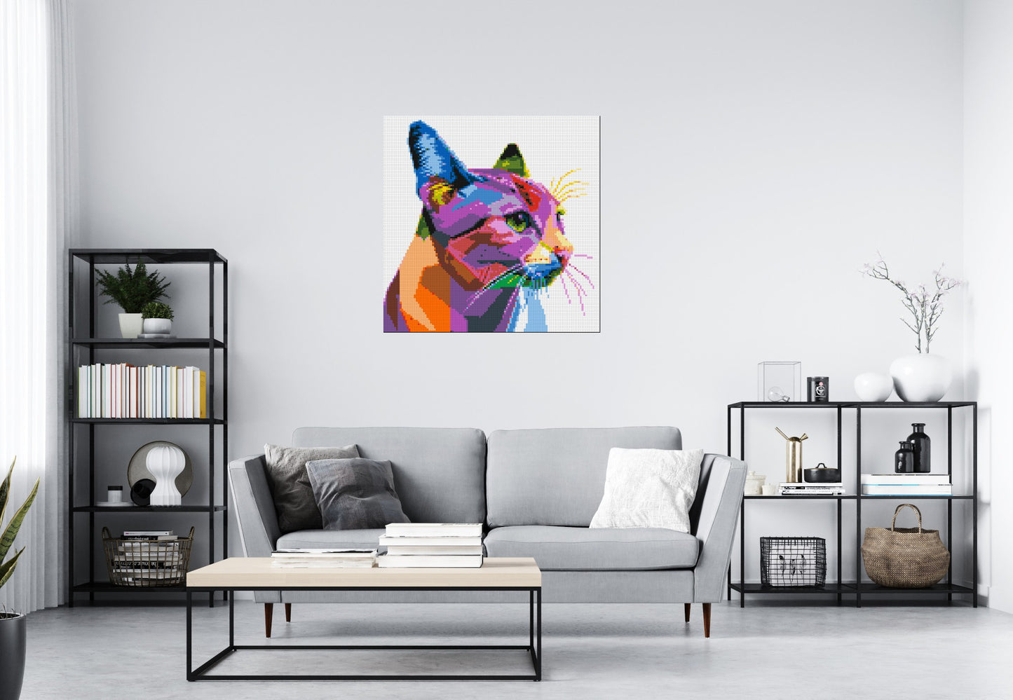 Cat #1 Colourful Pop Art - Brick Art Mosaic Kit 5x5 large