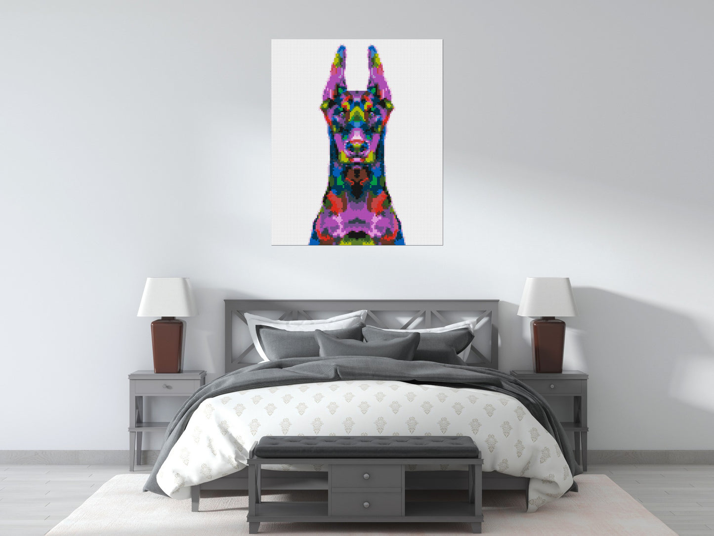 Doberman Colourful Pop Art - Brick Art Mosaic Kit 5x6 large