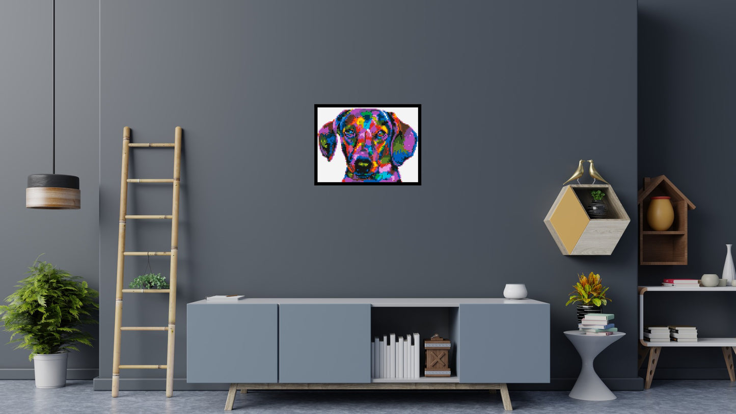 Dachshund Colourful Pop Art - Brick Art Mosaic Kit 4x3 large