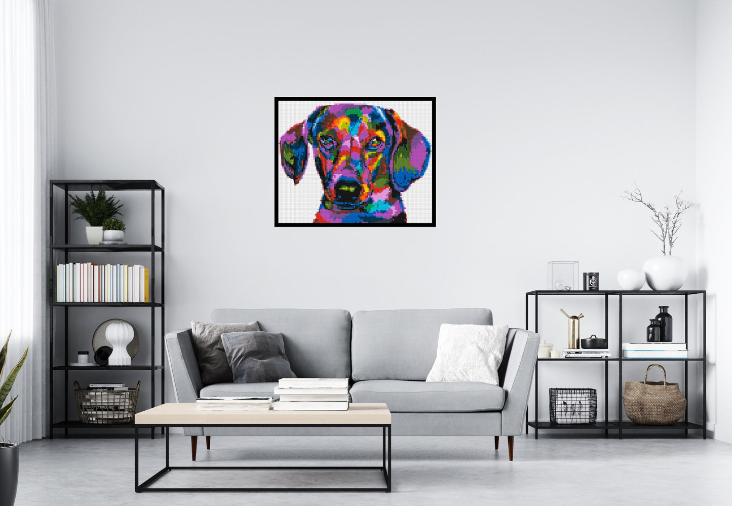 Dachshund Colourful Pop Art - Brick Art Mosaic Kit 5x4 large