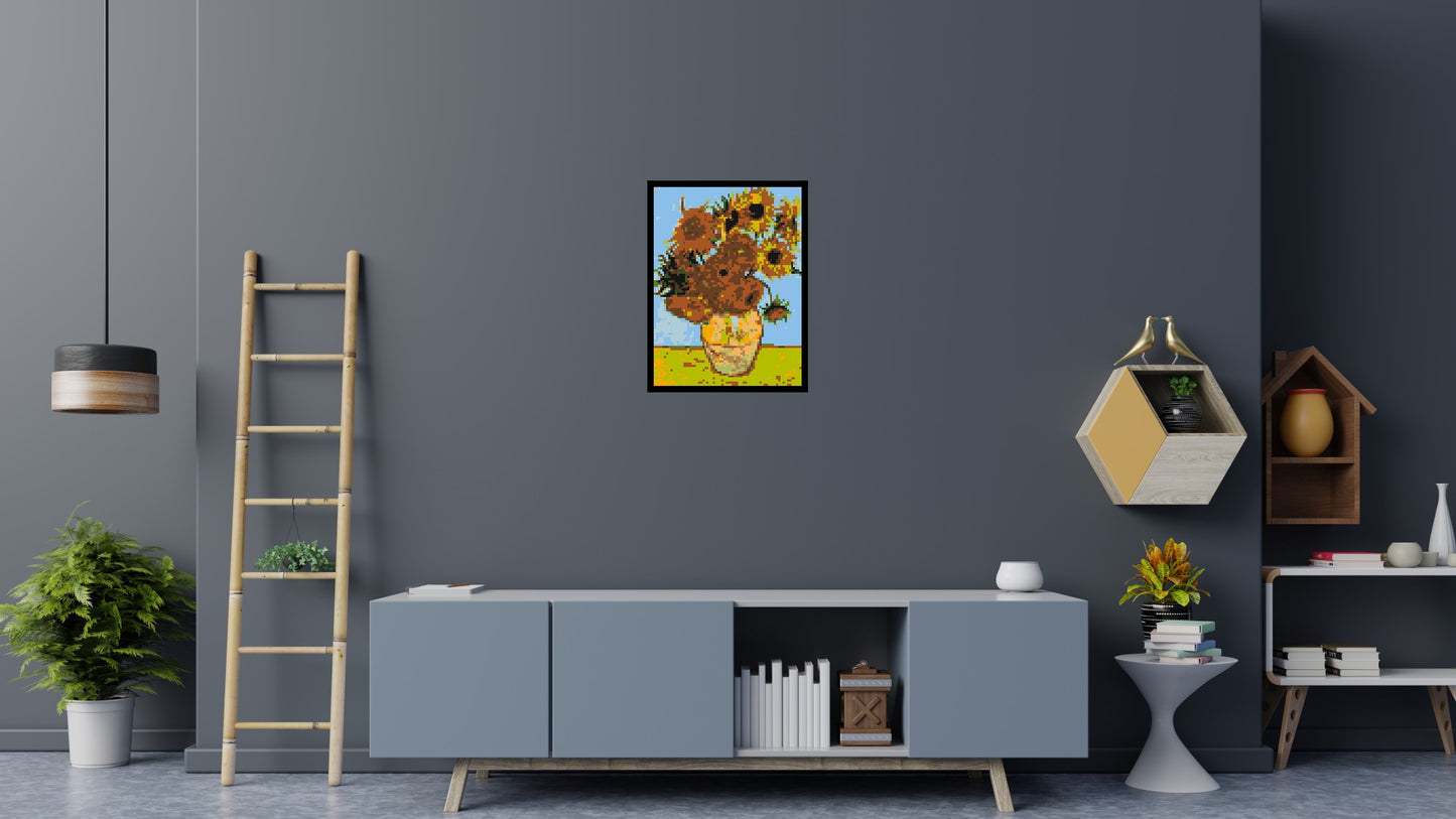 Sunflowers by Vincent Van Gogh - Brick Art Mosaic Kit 3x4 large