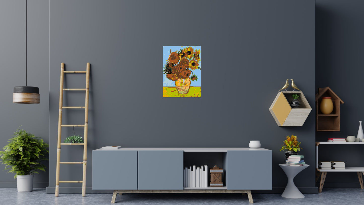 Sunflowers by Vincent Van Gogh - Brick Art Mosaic Kit 3x4 large