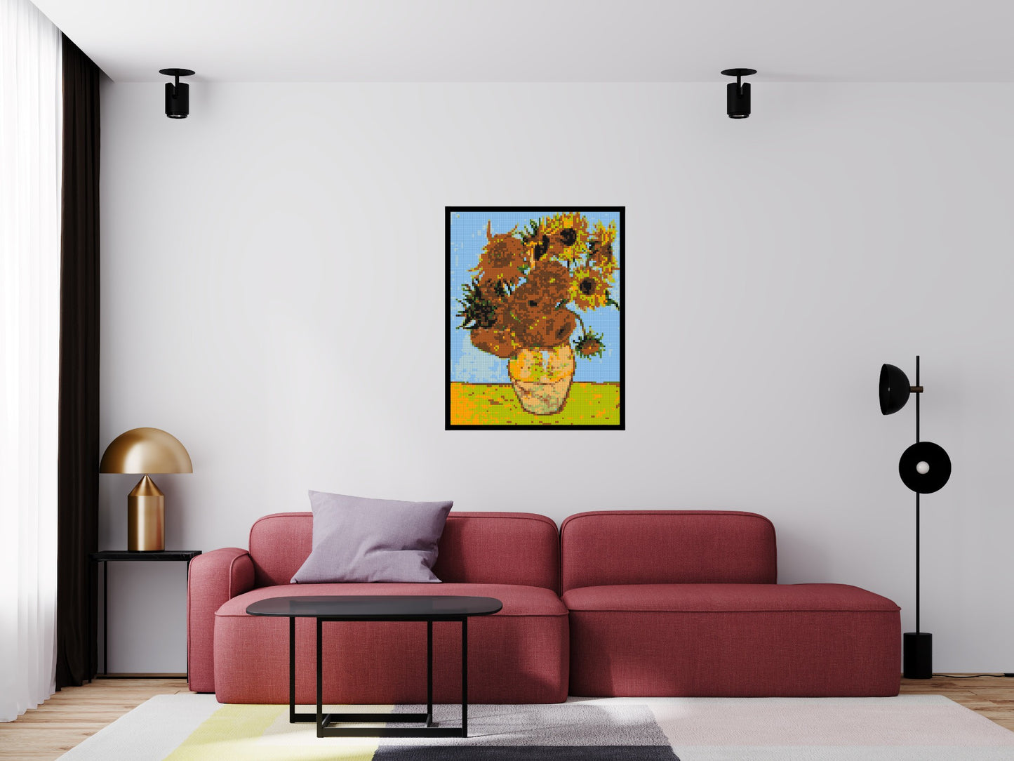 Sunflowers by Vincent Van Gogh - Brick Art Mosaic Kit 4x5 large