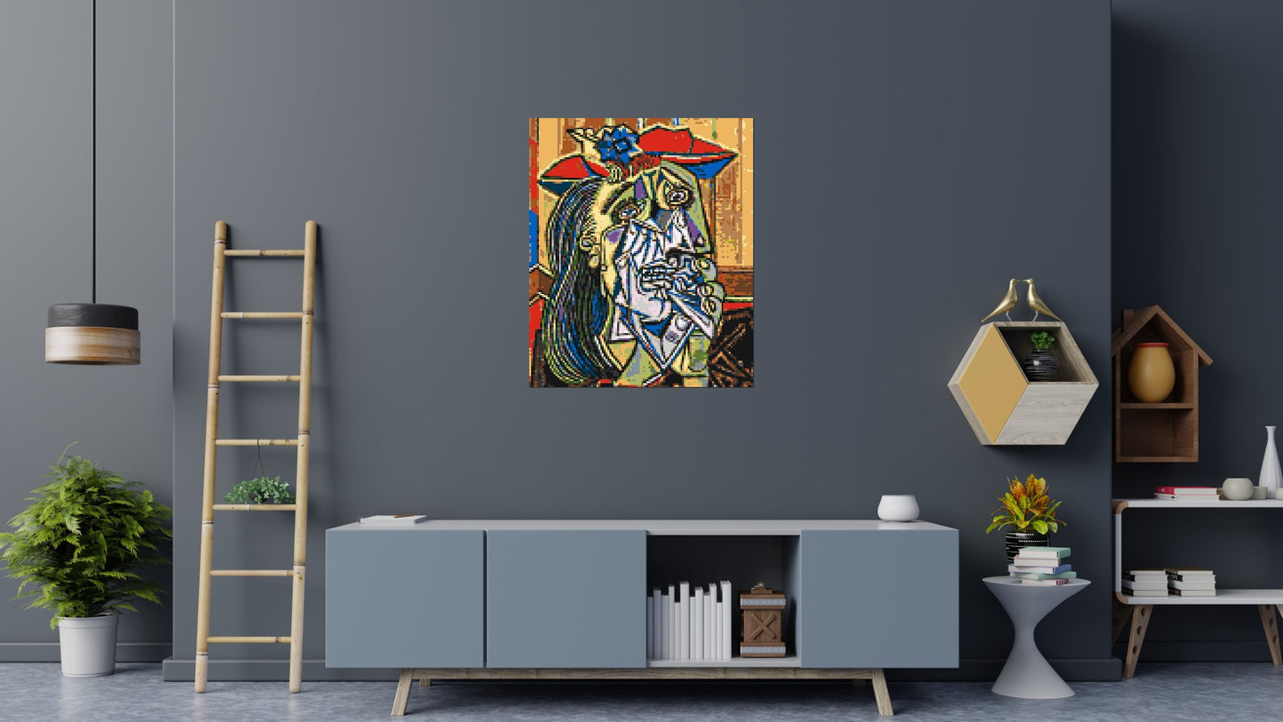 Weeping Woman by Pablo Picasso - Brick Art Mosaic Kit 5x6 large