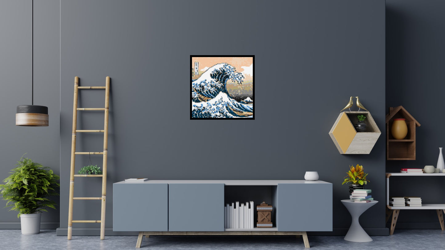 The Great Wave Off Kanagawa by Katsushika Hokusai - Brick Art Mosaic Kit 4x4 large
