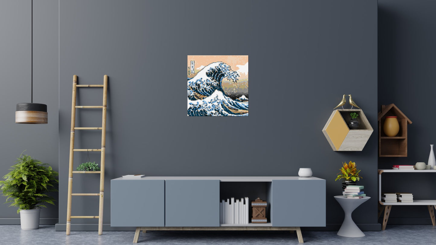 The Great Wave Off Kanagawa by Katsushika Hokusai - Brick Art Mosaic Kit 4x4 large