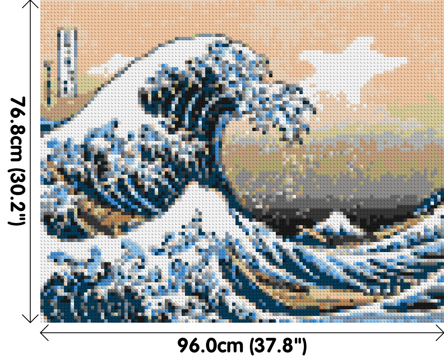 The Great Wave Off Kanagawa by Katsushika Hokusai - Brick Art Mosaic Kit 5x4 large