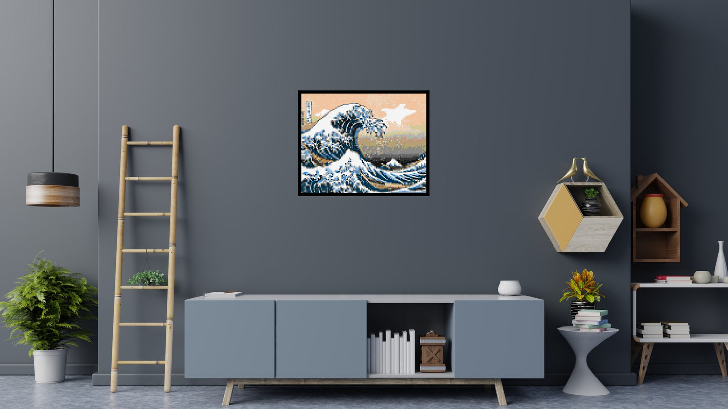 The Great Wave Off Kanagawa by Katsushika Hokusai - Brick Art Mosaic Kit 5x4 large