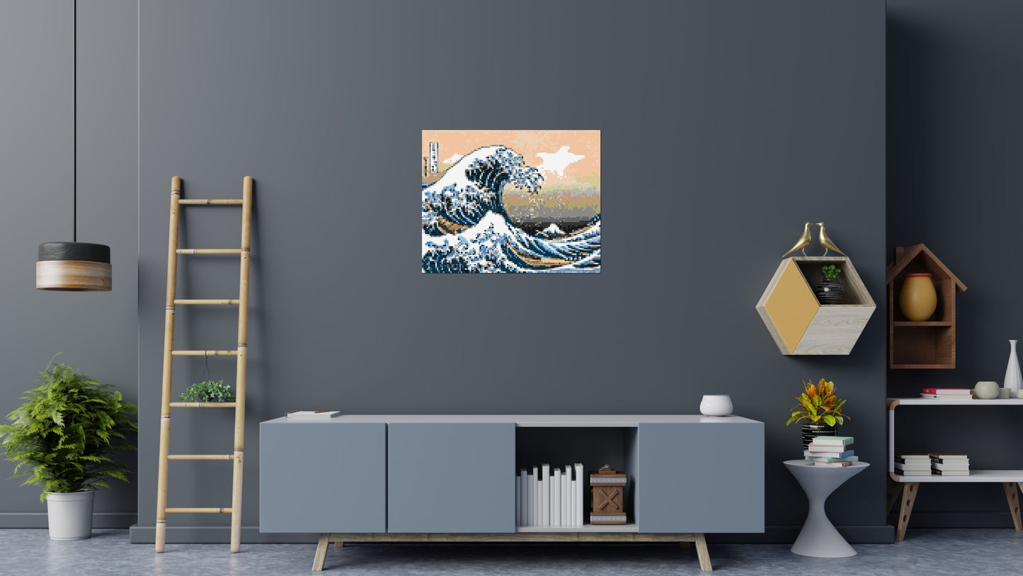 The Great Wave Off Kanagawa by Katsushika Hokusai - Brick Art Mosaic Kit 5x4 large