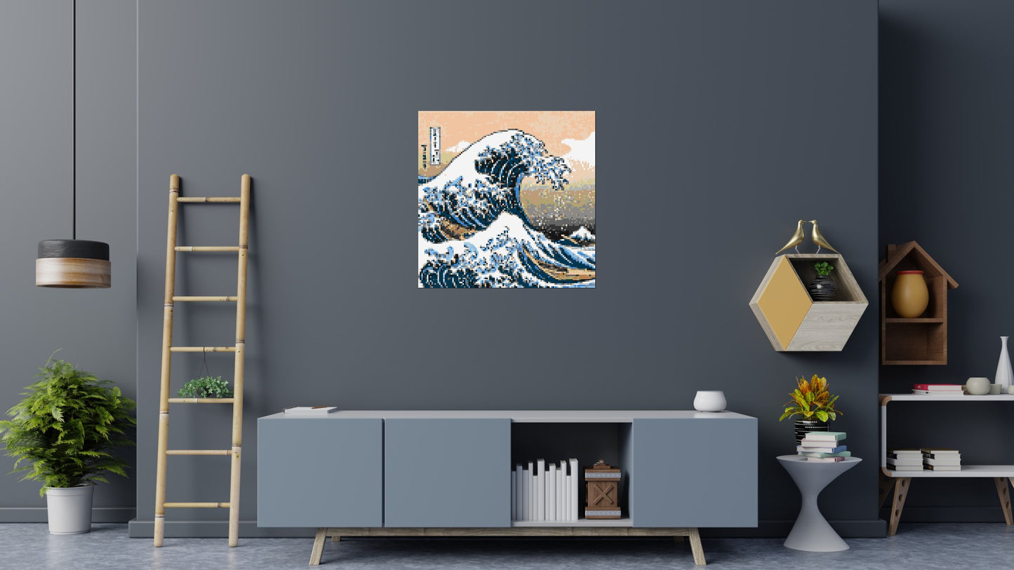 The Great Wave Off Kanagawa by Katsushika Hokusai - Brick Art Mosaic Kit 5x5 large