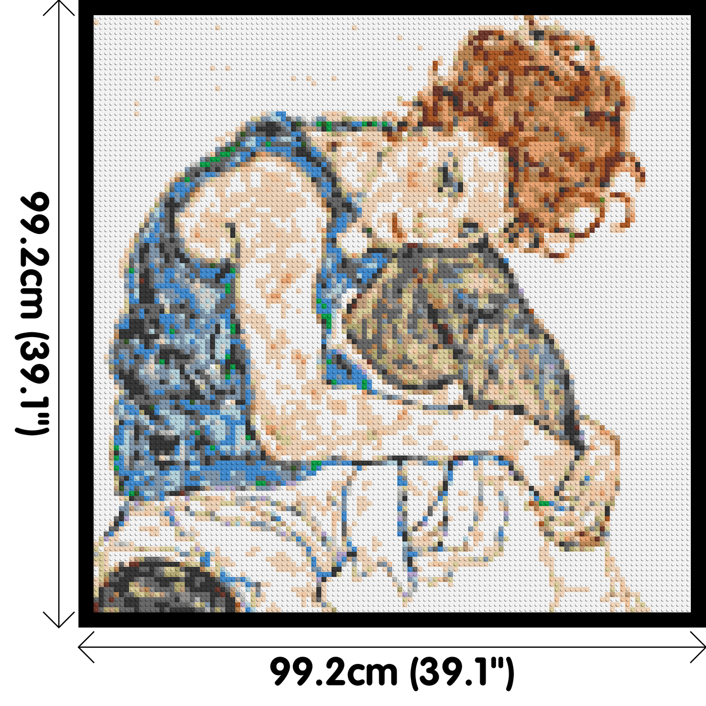 Woman Sitting with Bent Knee by Egon Schiele - Brick Art Mosaic Kit 5x5 large