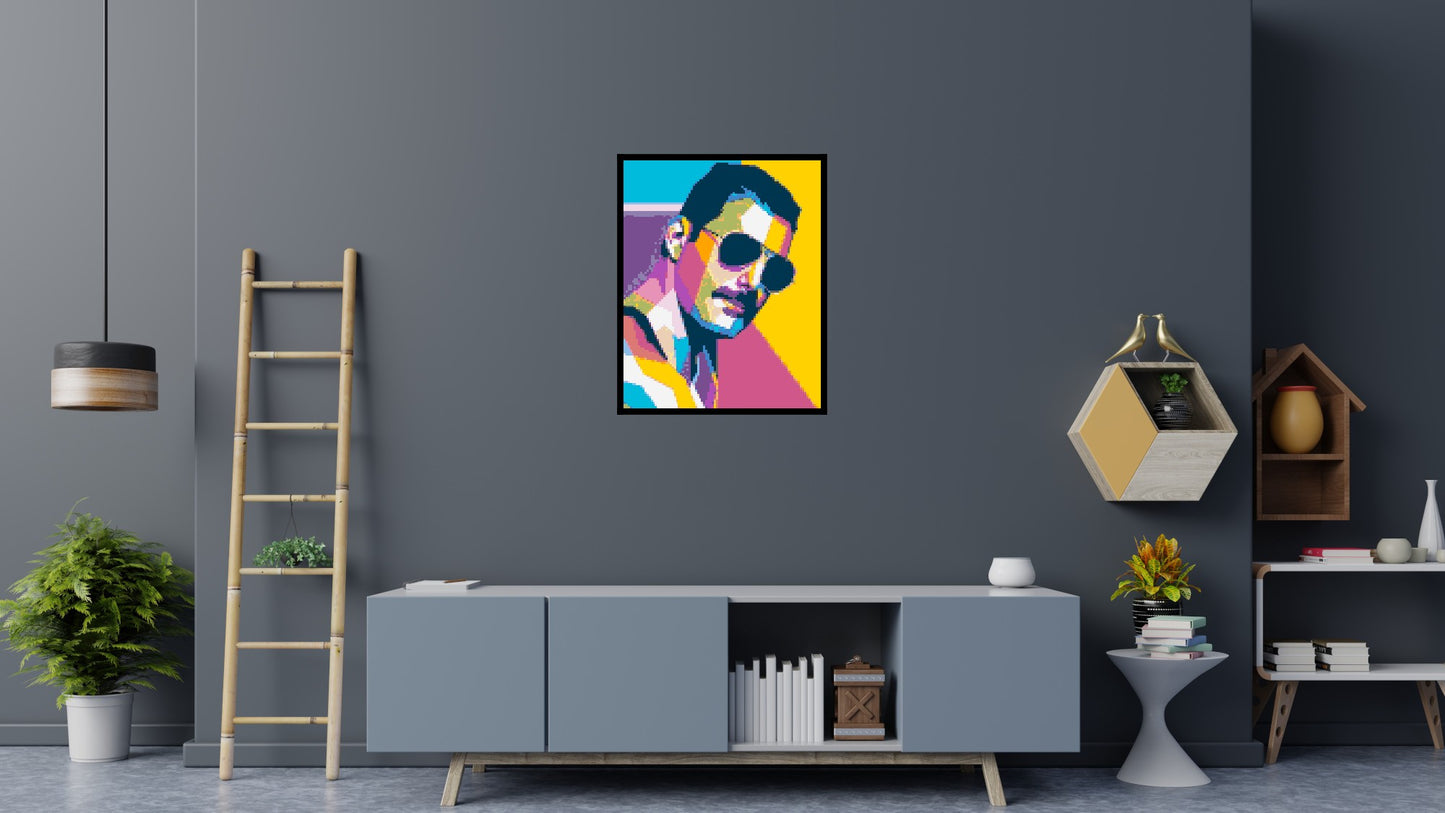 Freddie Mercury - Brick Art Mosaic Kit 4x5 large
