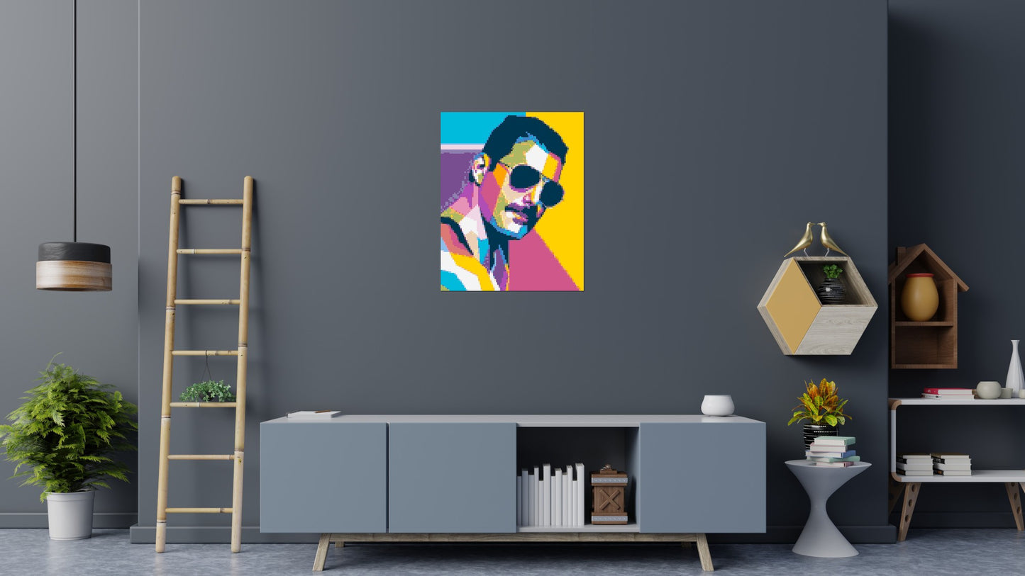 Freddie Mercury - Brick Art Mosaic Kit 4x5 large
