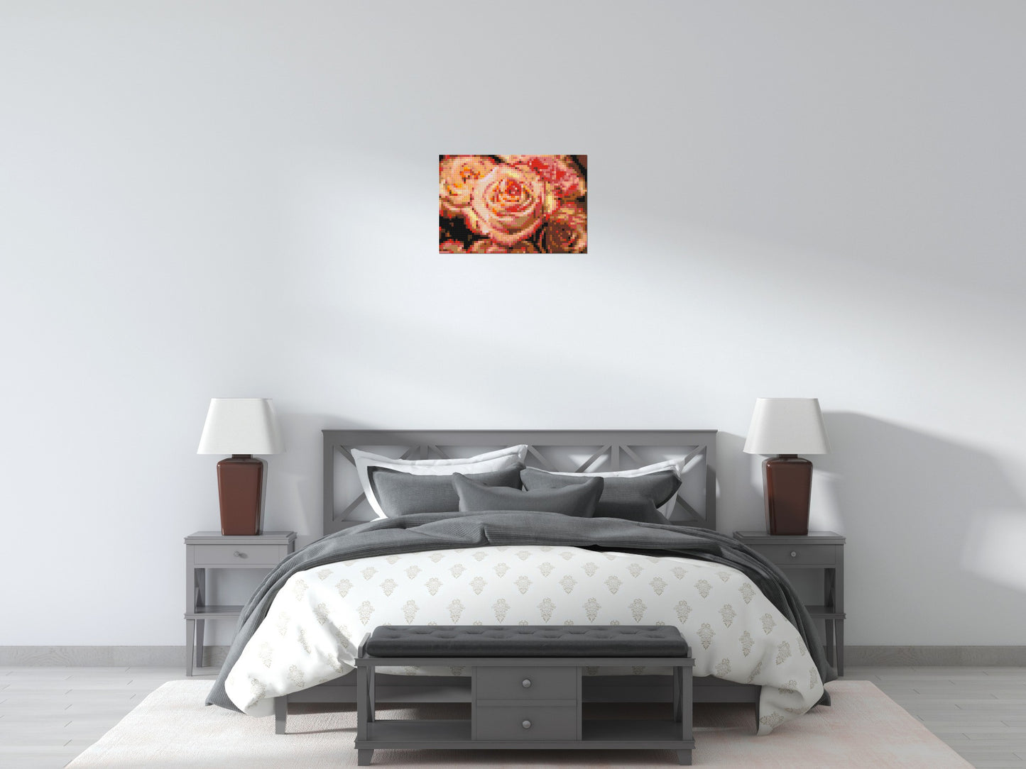 Pink Roses - Brick Art Mosaic Kit 3x2 large