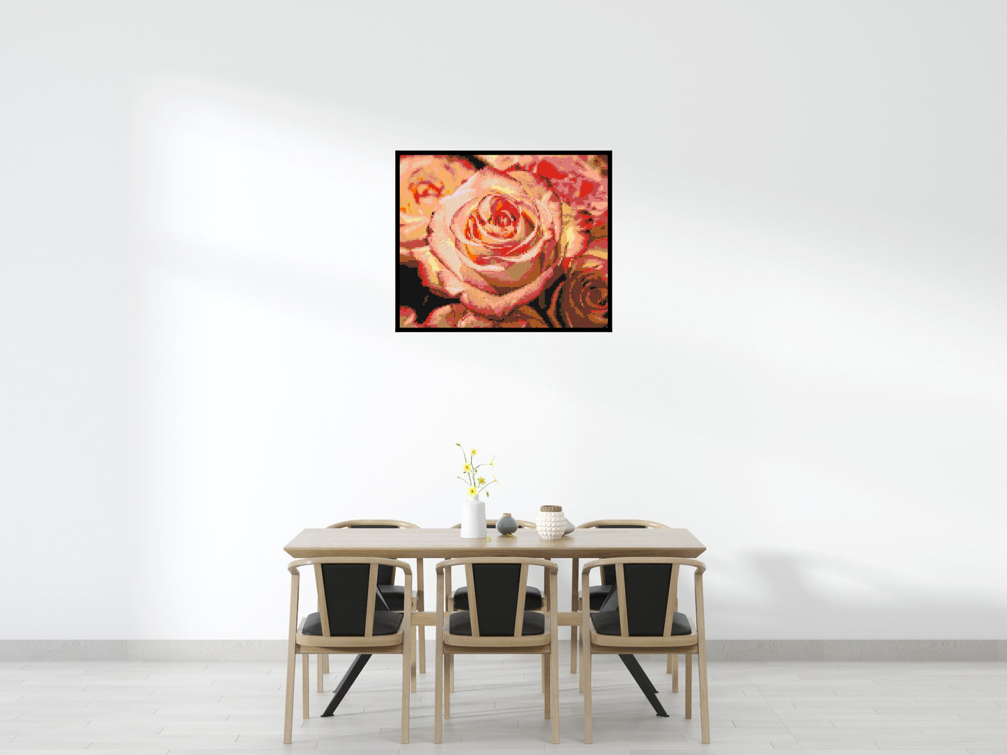 Pink Roses - Brick Art Mosaic Kit 6x5 large