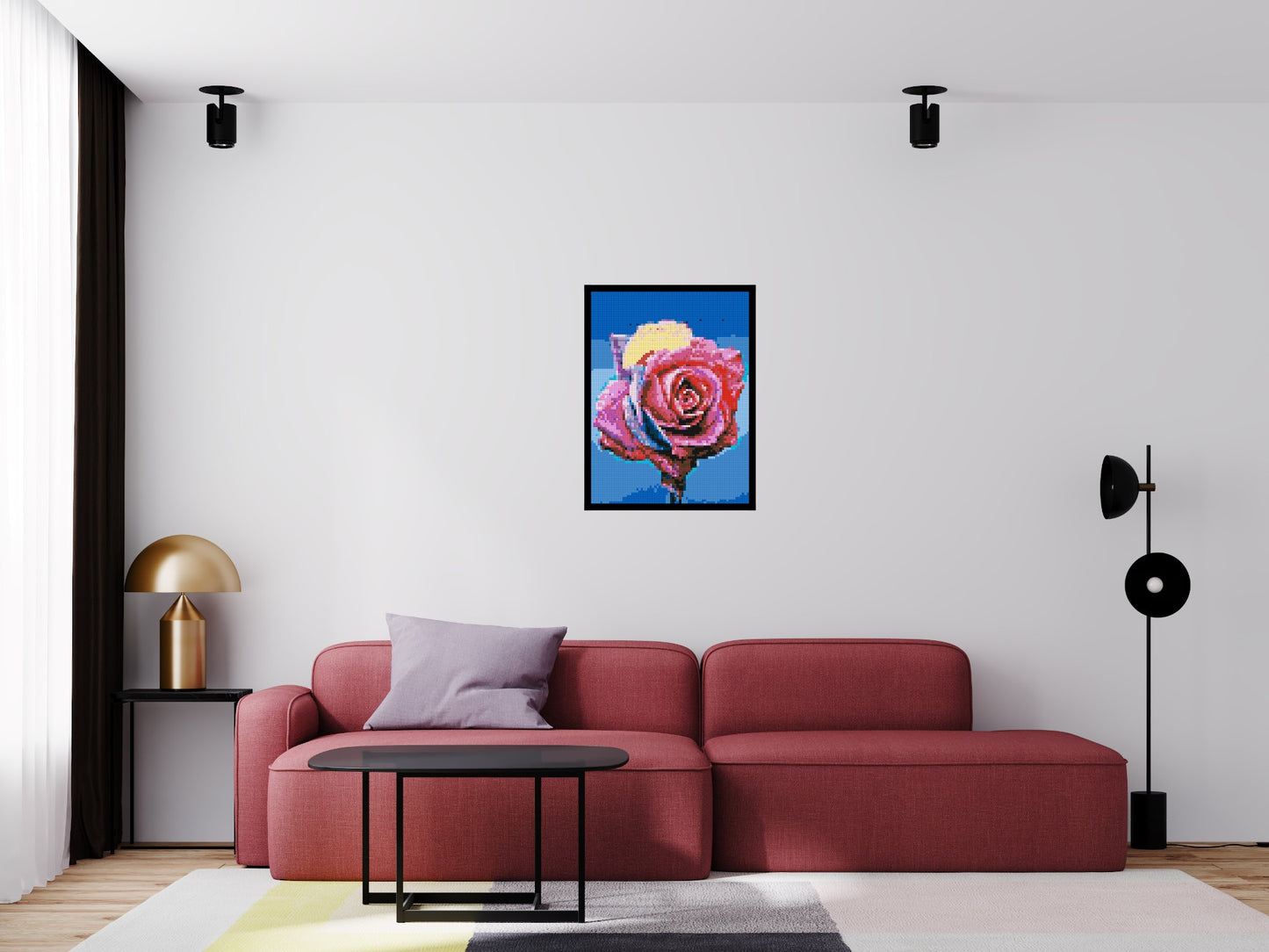 Colourful Rose - Brick Art Mosaic Kit 3x4 large
