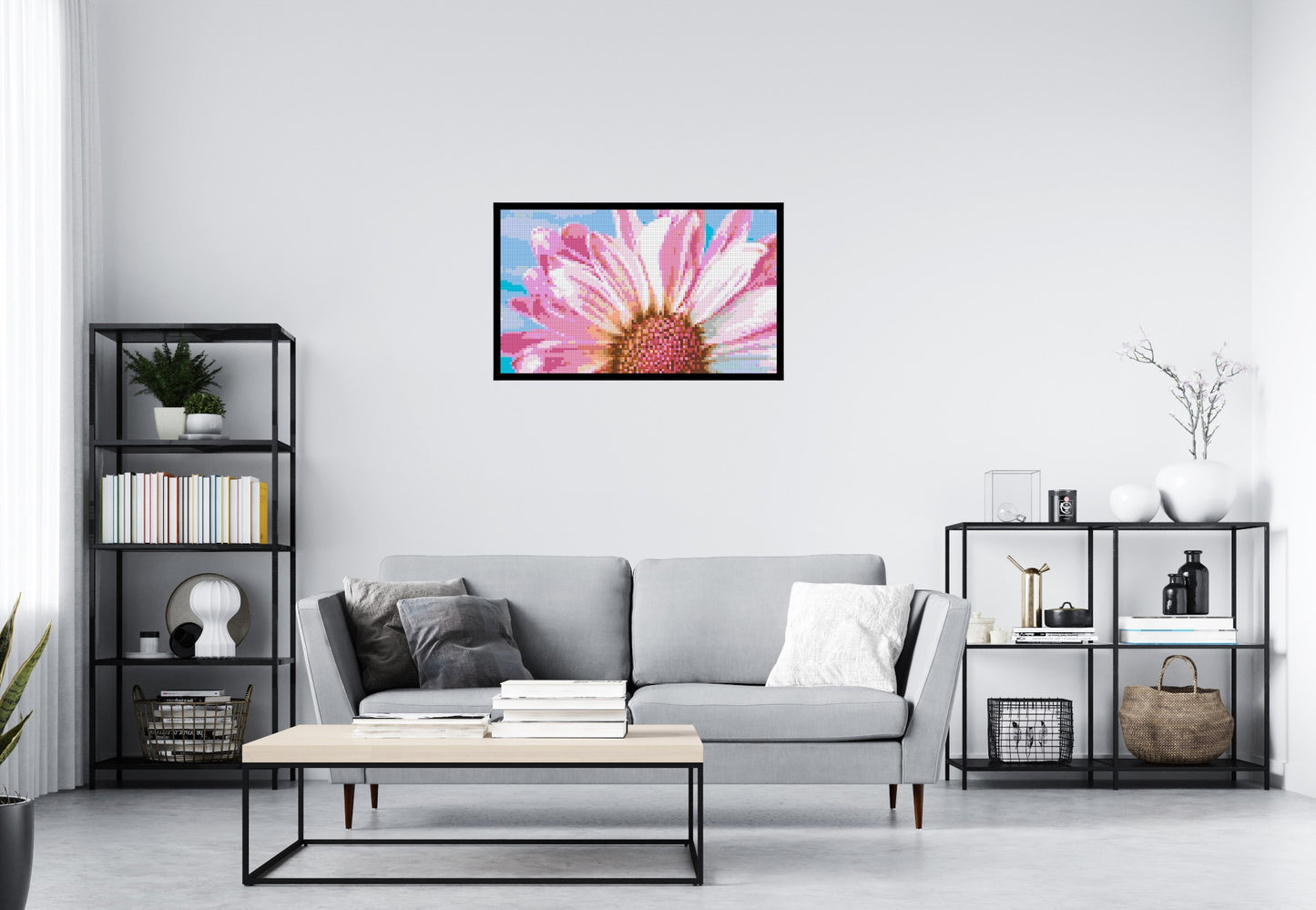 Pink Daisy - Brick Art Mosaic Kit 5x3 large