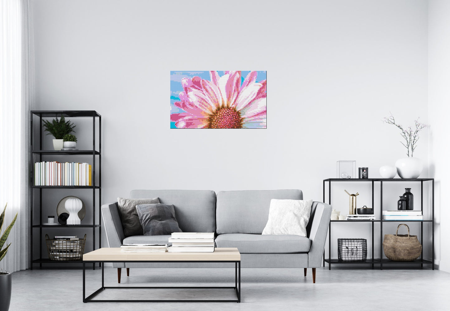 Pink Daisy - Brick Art Mosaic Kit 5x3 large