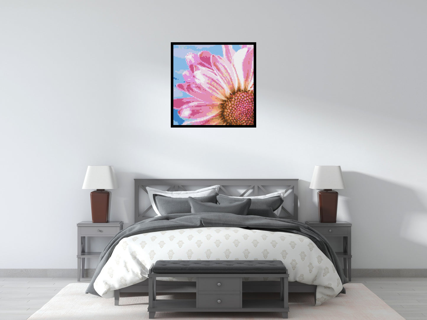 Pink Daisy - Brick Art Mosaic Kit 4x4 large