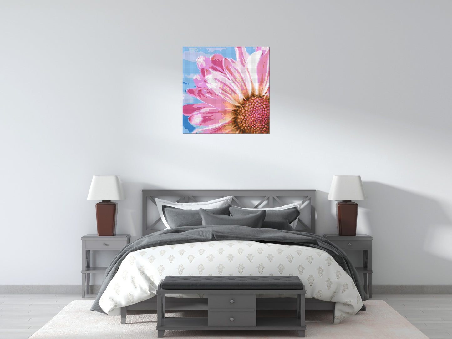 Pink Daisy - Brick Art Mosaic Kit 4x4 large