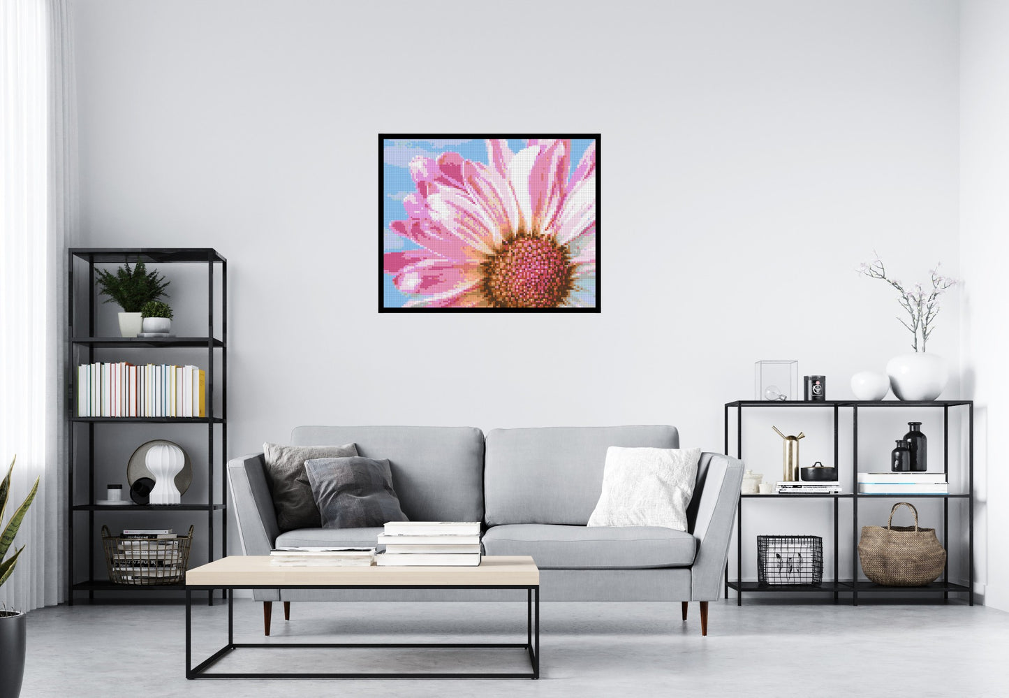 Pink Daisy - Brick Art Mosaic Kit 5x4 large
